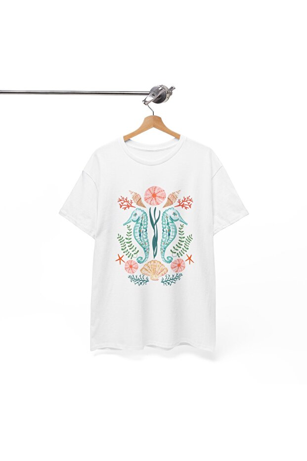 Seahorse Printed Unisex Oversize T-Shirt