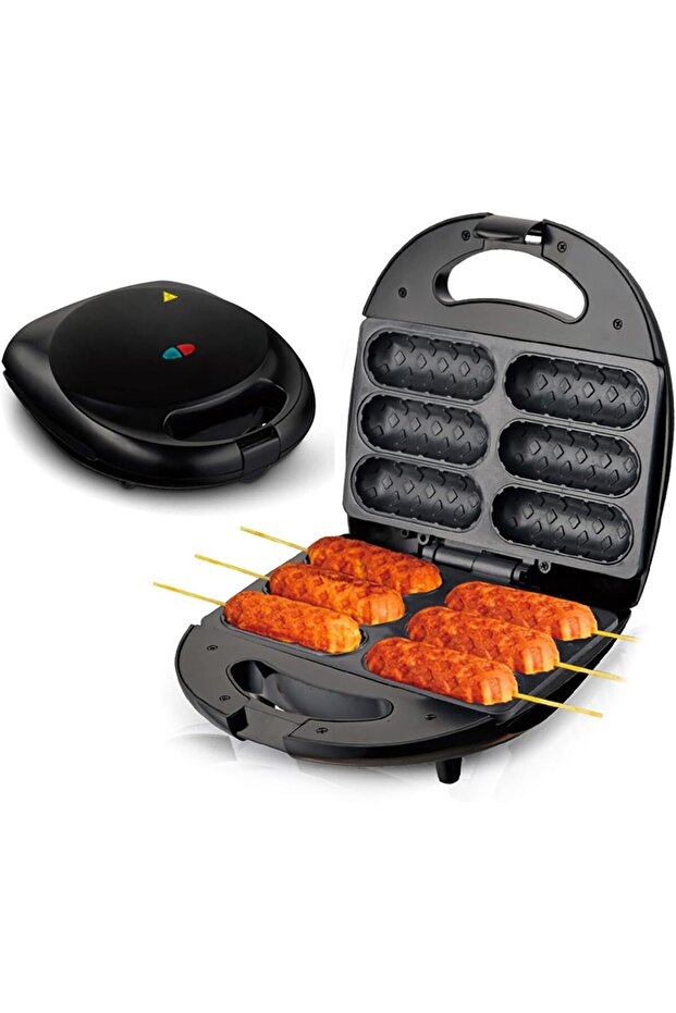 750W Double Sided Heating Corn Dog Maker with Nonstick Coating, Efficient Cooking for Breakfast Snac