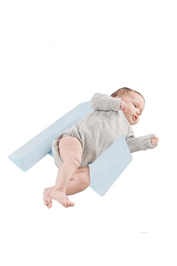 Baby Side Safer Sleeper Adjustable Wedge With Removable Anti Roll Positioner (Blue)
