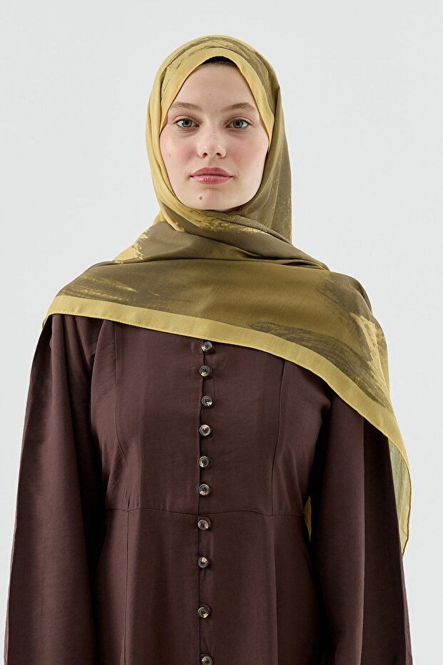 Melt Pattern Cotton Shawl - 1