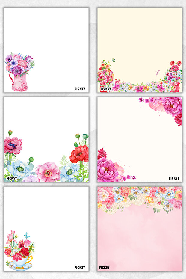 مفكرة زهور - مقاس 9*9 سم - 50 ورقة - مفكرة - مذكرة - ورق ملاحظات - قائمة المهام - دفتر ملاحظات - 1