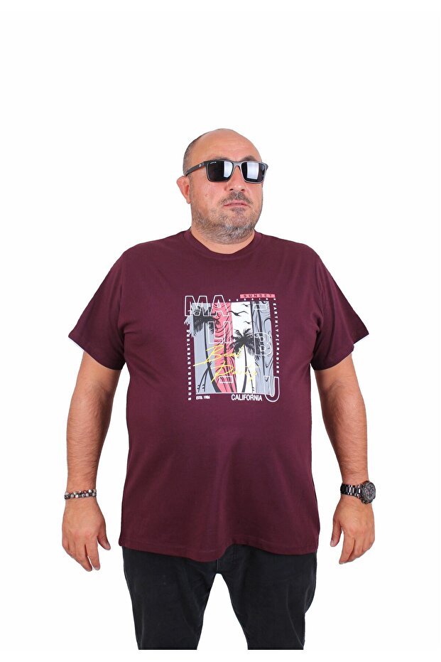 Men's Plus Size Crew Neck T-Shirt Beach Party 25191 Murdum