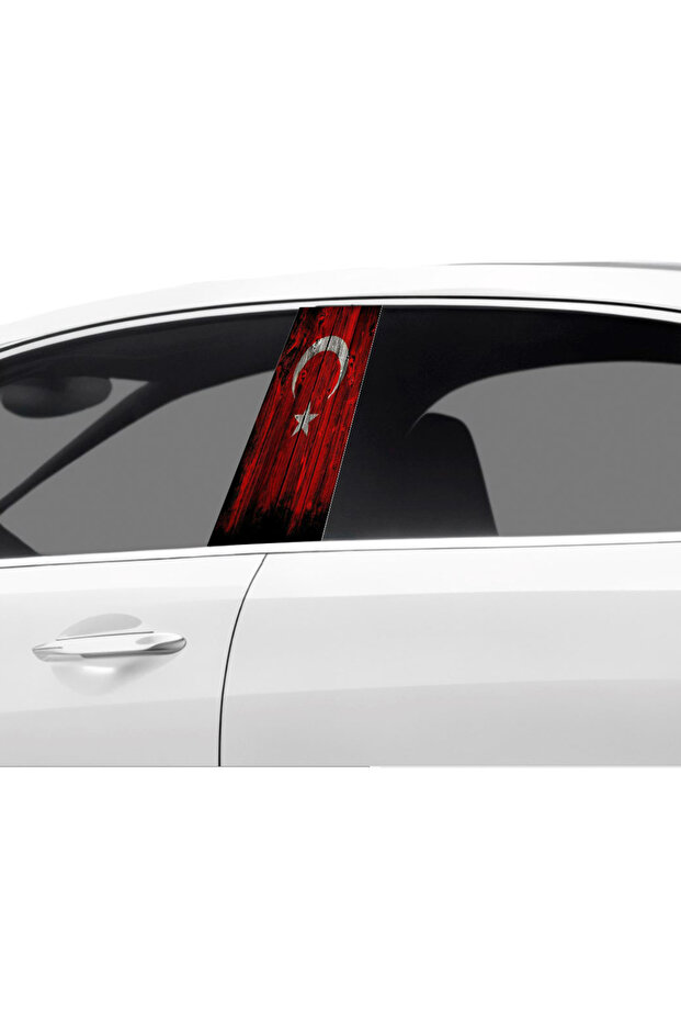 Vehicle Door Post Covering Foil with Turkey Pattern (Right Left Set) (2 Pieces) - 22X50 cm