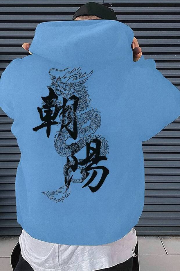 سويت شيرت بقلنسوة بنمط التنين - 1