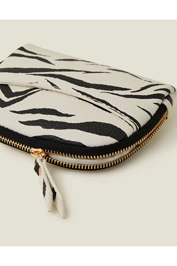 ZEBRA PRINT COIN PURSE Black White - 2