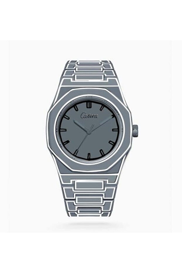 Men's watch with a gray carbon strap