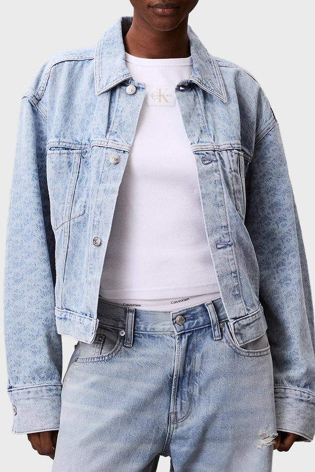Pamuklu Regular Fit Logolu Kısa Kot Ceket LV047C782GX0S CEKET LV047C782G X0S - 1