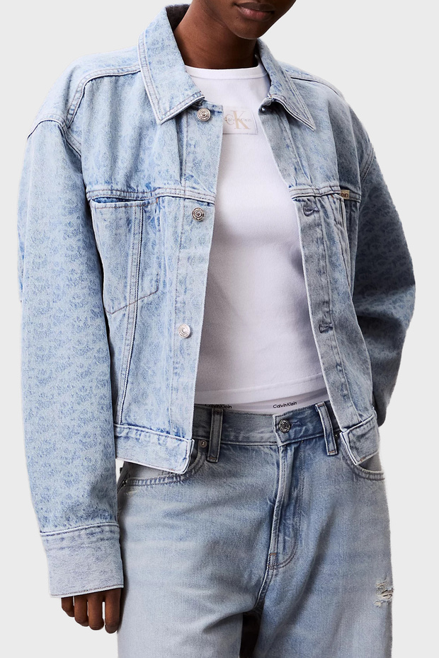 Pamuklu Regular Fit Logolu Kısa Kot Ceket LV047C782GX0S CEKET LV047C782G X0S - 5