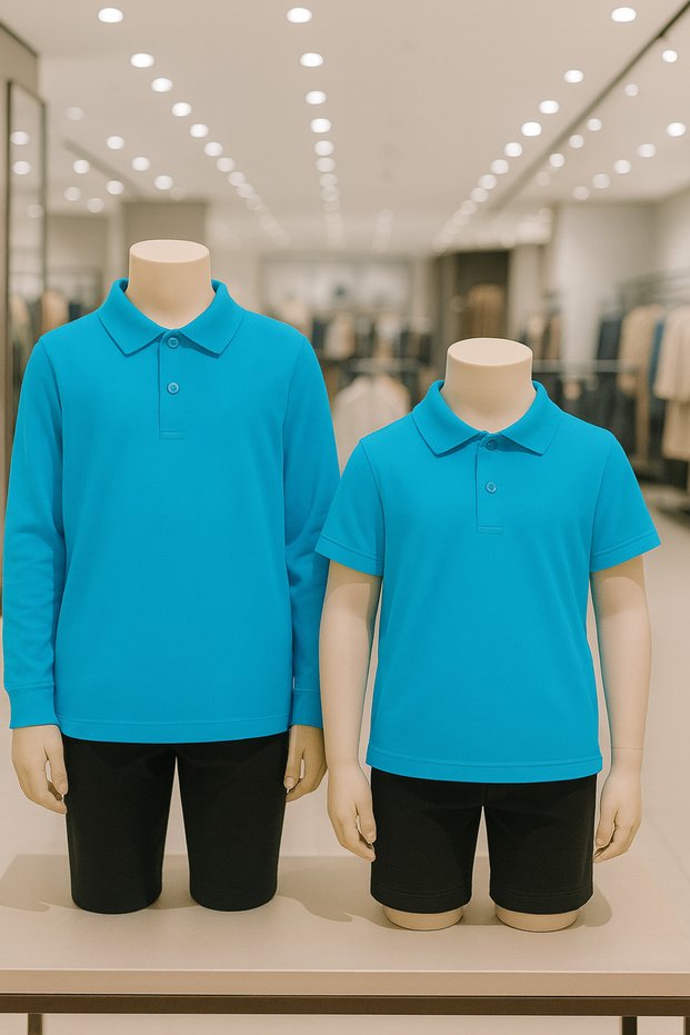 Children's Clothing 100% Cotton Long Sleeve & Short Sleeve 2 Pcs Polo Neck T-Shirt Ol.01.Iv1.003