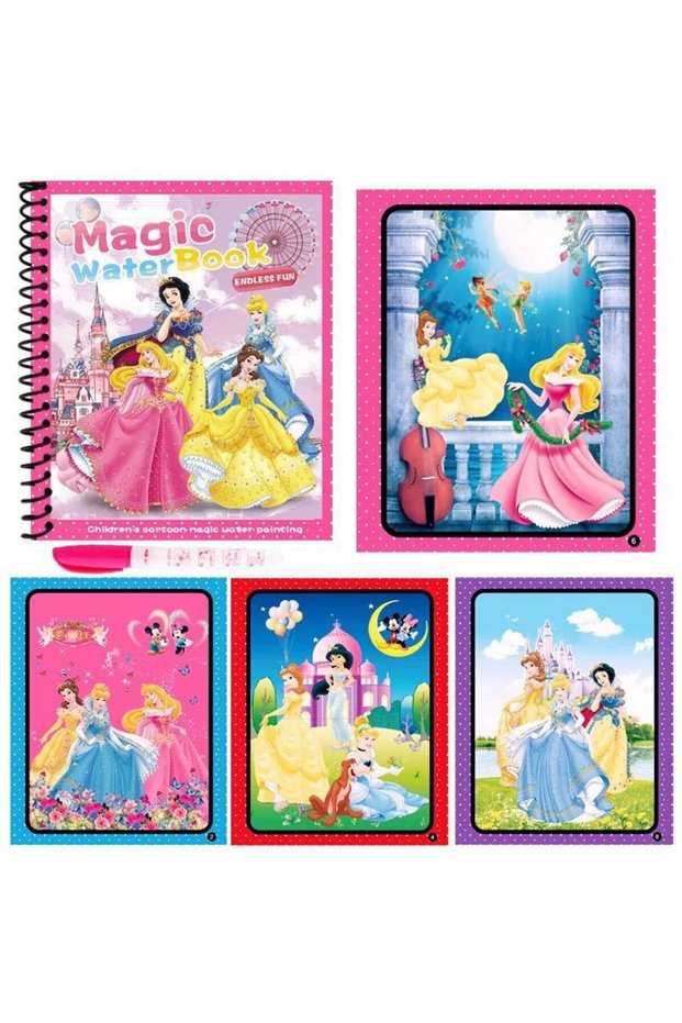 Bandai 4 Disney Cartoon Frozen Water Painting Drawing Toys Set Graffiti Minnie Mouse Elsa Princess W