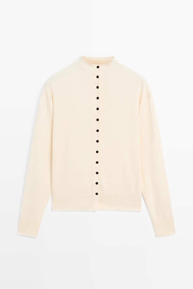 Dik yaka triko hırka - 5