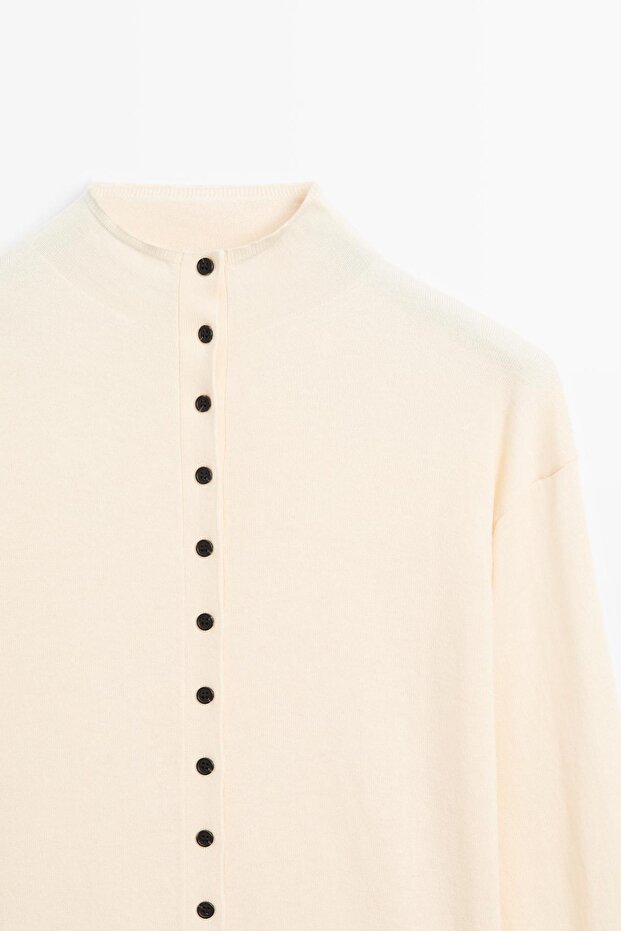 Dik yaka triko hırka - 6