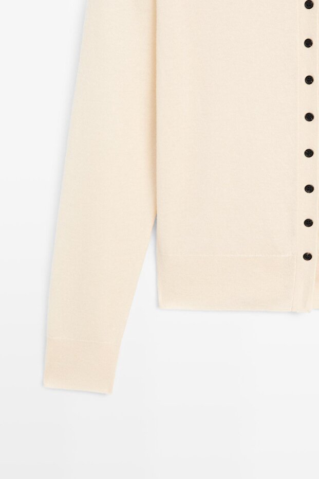 Dik yaka triko hırka - 7