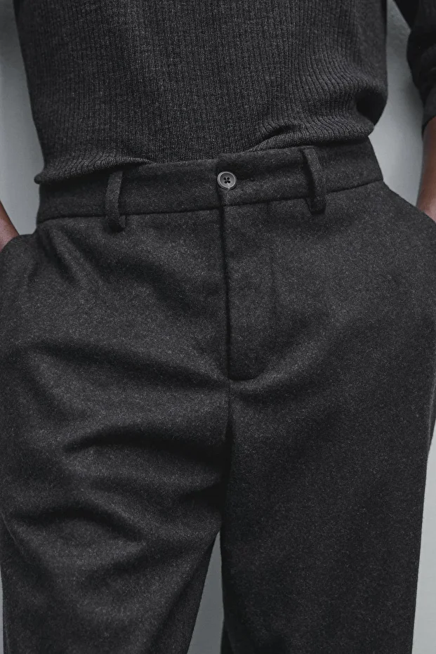 Yün karışımlı klasik pantolon - 4