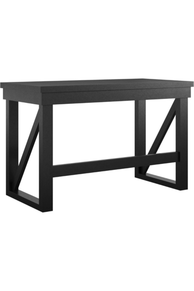 مكتب كمبيوتر مستطيل الشكل من كريستوود بدرج واحد - 3