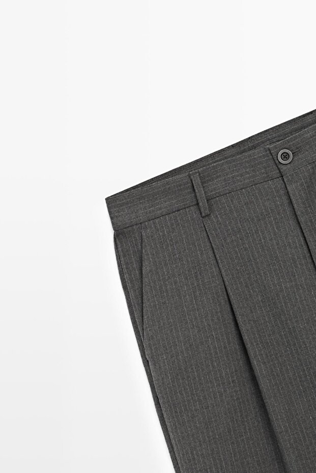 Rahat kesim ince çizgili pantolon - 8