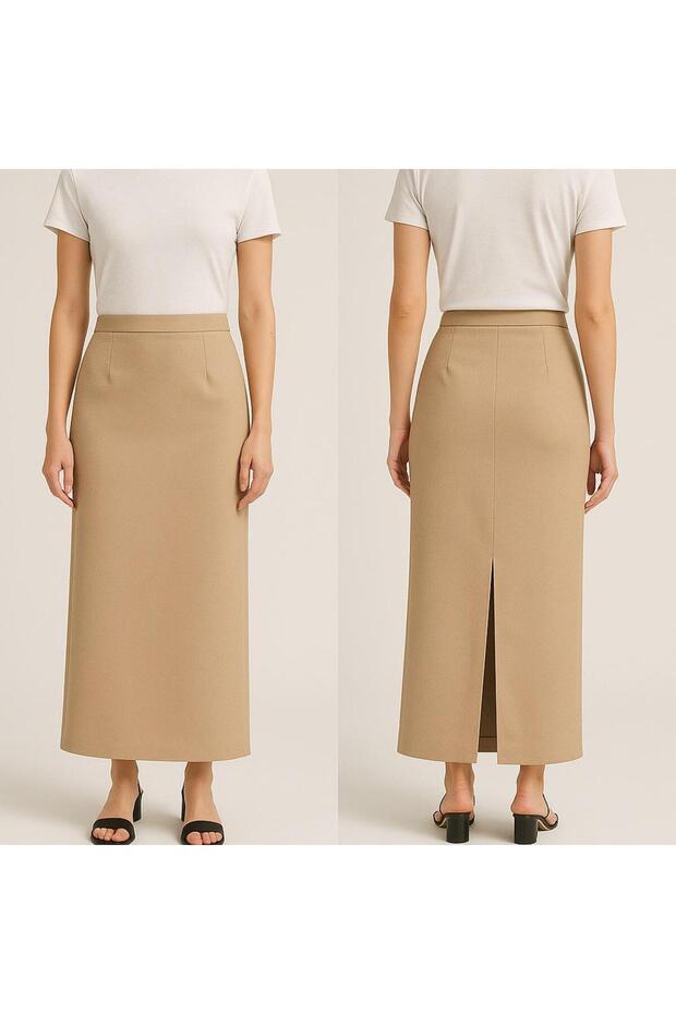 Long Pencil Skirt with Slit at the Back