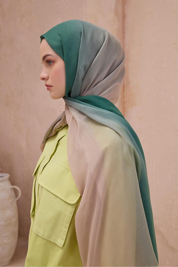 شال بنمط تدرج جديد 1022 نمط تدرج أخضر 49876 - 1