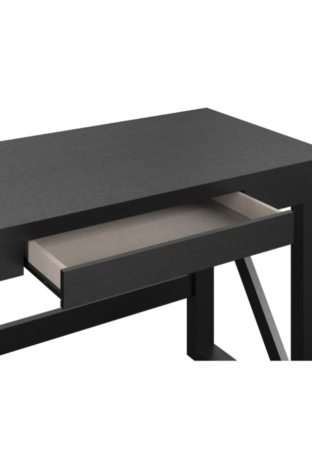 مكتب كمبيوتر مستطيل الشكل من كريستوود بدرج واحد - 5