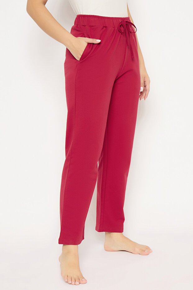 Chic Basic Pyjama in Maroon - Cotton - 3