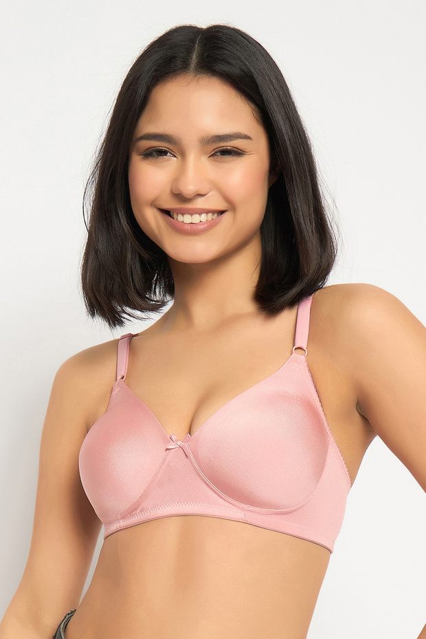 Padded Non-Wired Full Coverage T-shirt Bra in Light Pink