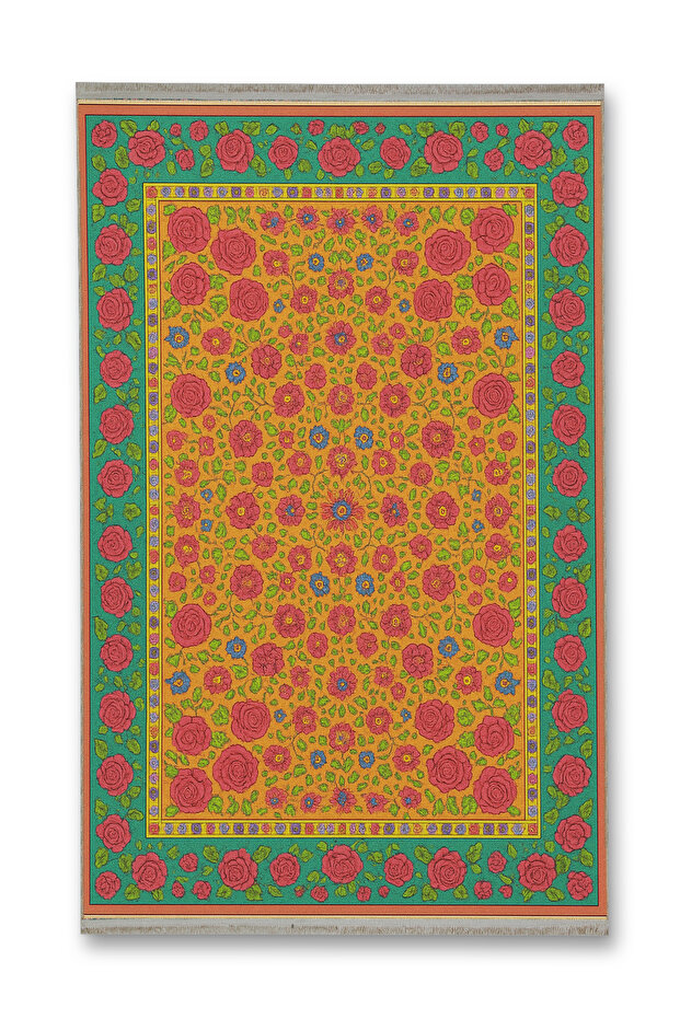 Mosso Yellow Green Themed Traditional Pattern Woven Base Modern Decorative Carpet Mosso247Yellow