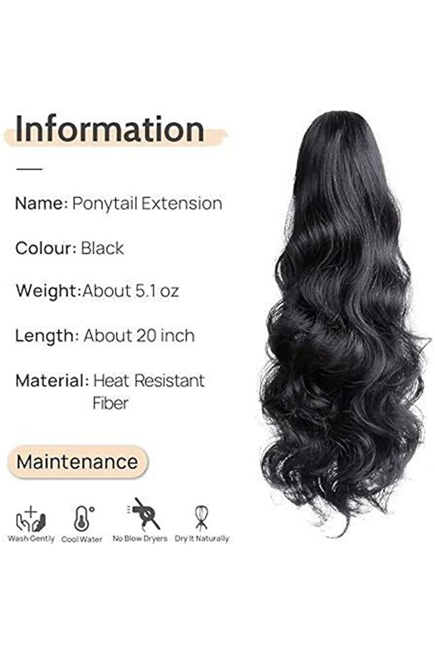 شعر مستعار على شكل ذيل حصان بمشبك مخلب - 6