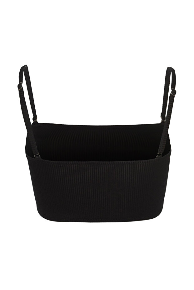 Siyah Straplez Kaplı Bikini Üstü TBESS21BU0061 - 5