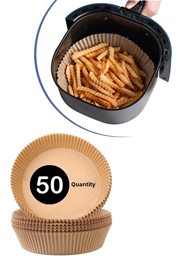 ® 50 Pieces Air Fryer Baking Paper Disposable Air Fryer Round Plate Model
