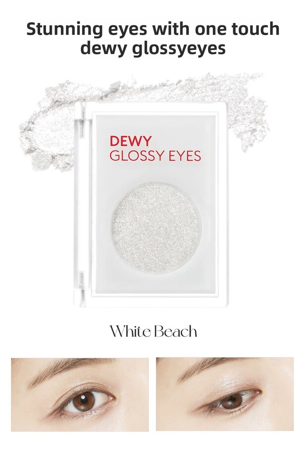Eye Shadow m Dewy Glossy Eyes with Moist Finish and Shiny Appearance (White Beach)