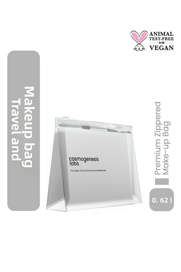 Premium Transparent Ziplock Plastic Travel Cosmetic And Makeup Bag 13x19cm