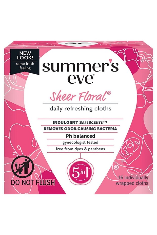 Sheer Floral Special Area Cleaning Wipes 16 Pieces
