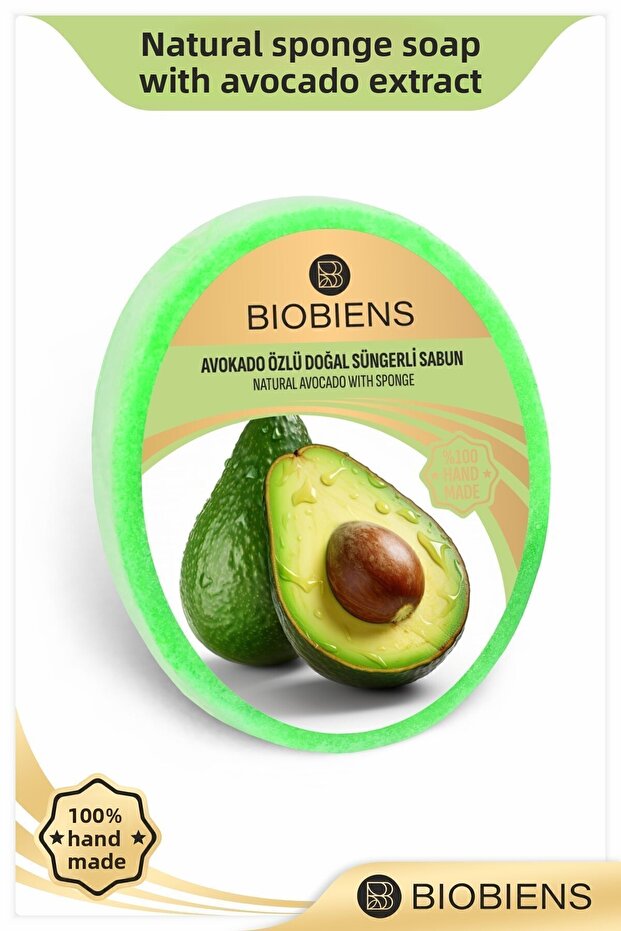 Avocado Extract Shower and Natural Sponge Soap Special for Skin