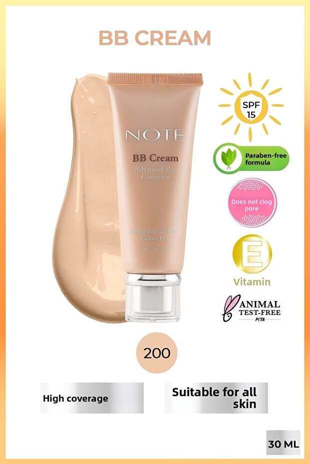 Bb Cream Spf 15 Moisturizing Effect Intensive Coverage Bb Cream - 200 Soft Ivory - 1