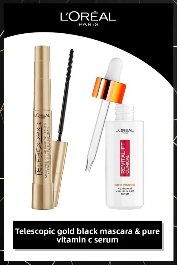 Telescopic Mascara & Revitalift Clinical 12% Pure Vitamin C Brightening Anti-Pore Serum 30ml