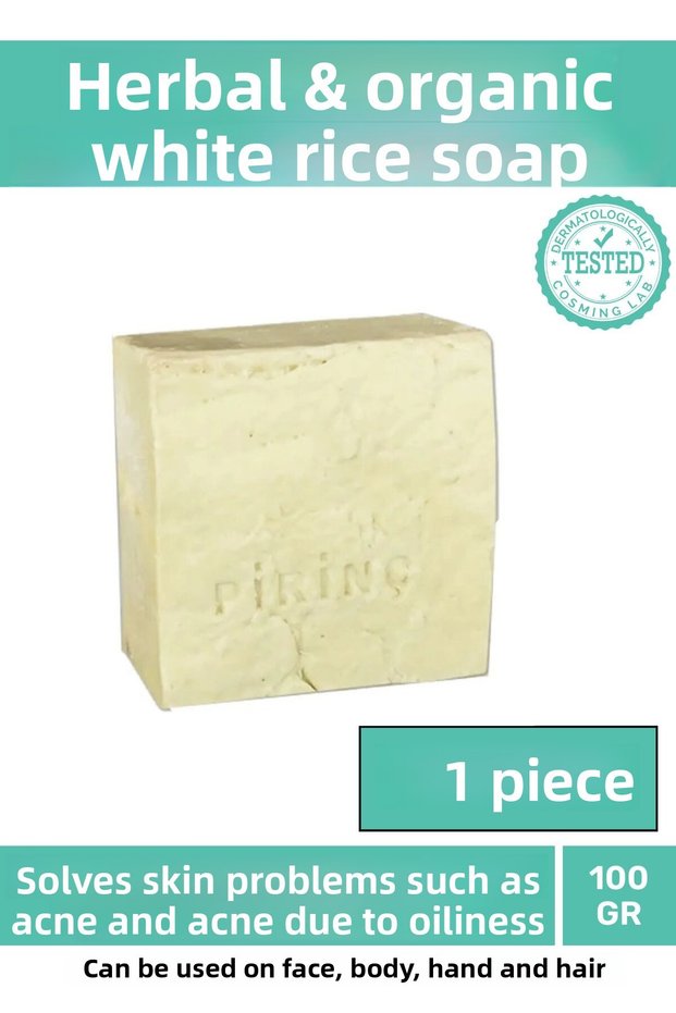 100% Natural Fragrant Facial Skin Whitening Organic Moisturizing White Rice Soap