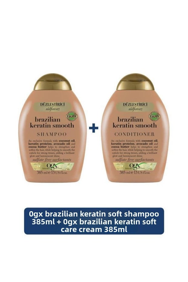 Brazilian Keratin 385 ml Sulfate-Free Straightening Shampoo and Hair Care Conditioner