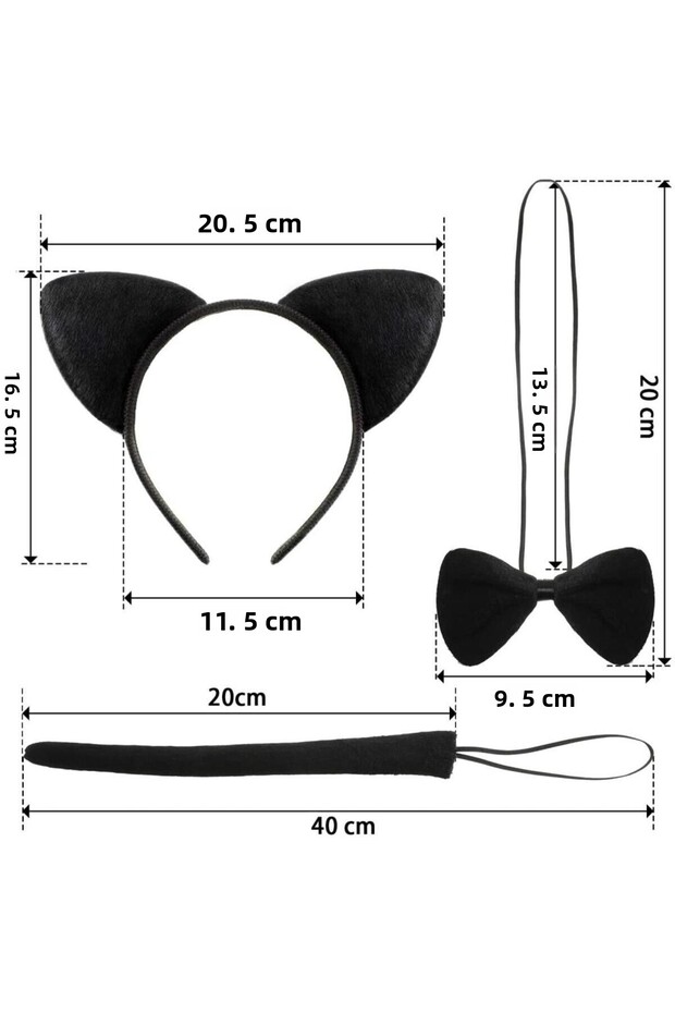1 Piece Cat Costume - Crown Tail, Bow Tie Set