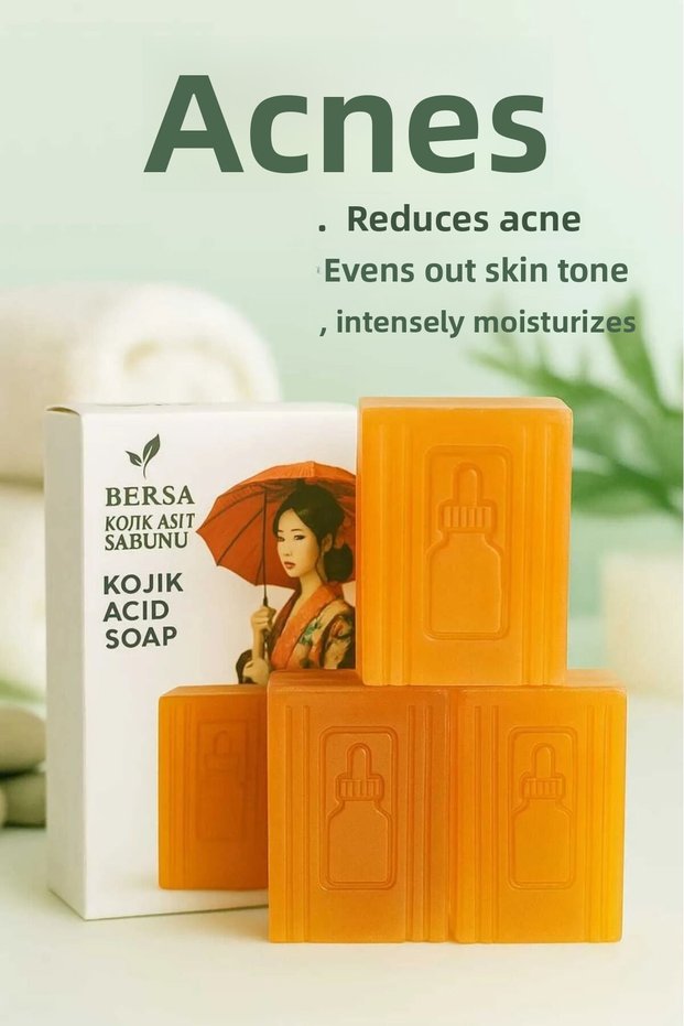 Kojic Acid Soap 110-120 Gr Natural Anti-Blemish Whitening Skin Tone Equalizer with Turmeric 1 Piece