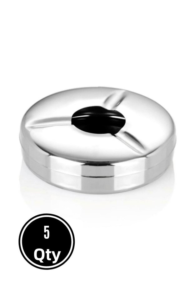 5 Pieces Economical Large Size Stainless Steel Ash Tray with Lid Metal Ashtray