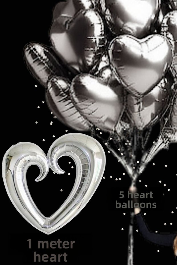 Silver Heart Set Big Heart Marriage Proposal Marriage Anniversary Valentine's Day Ornament