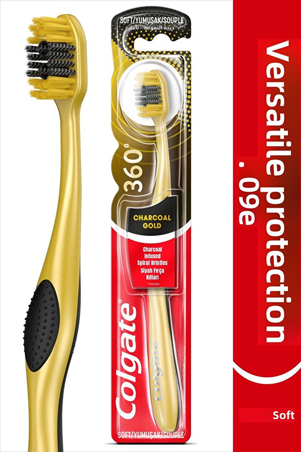 Colgate 360 Charcoal Gold Versatile Protection Soft Toothbrush