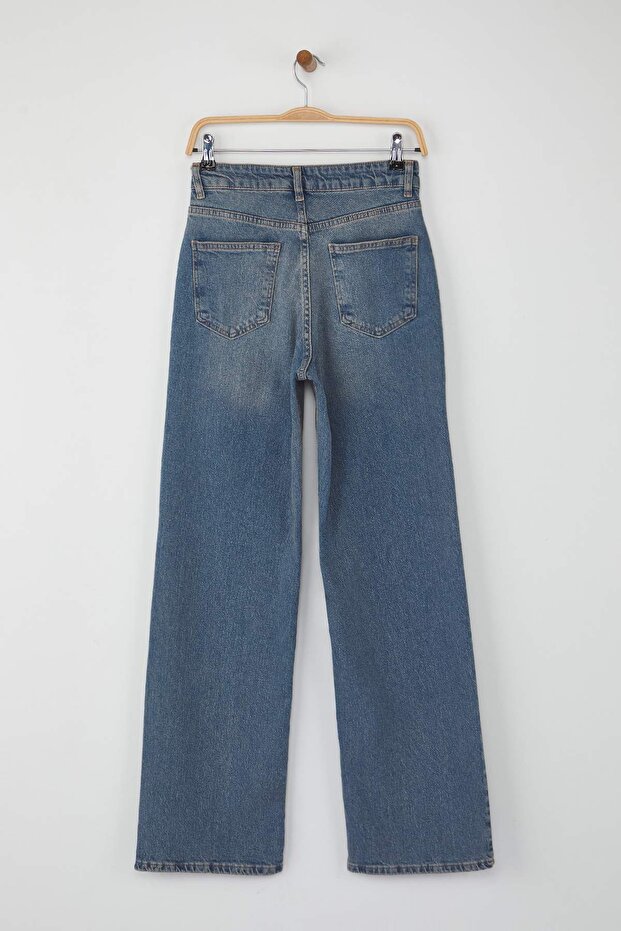 Mavi Yüksek Bel Orta Esnek Wide Leg Palazzo Jeans TWOAW26JE00084 - 6