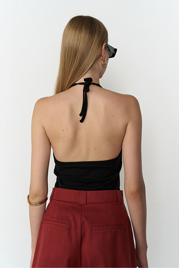 V Yaka Bağlamalı Basic Body - 4