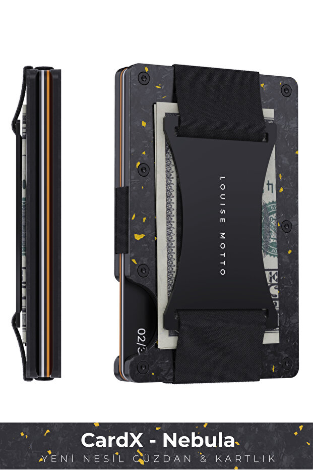 Cardx - Nebula Straps - Forged Carbon Wallet & Card Holder - Premium Series (Yellow)