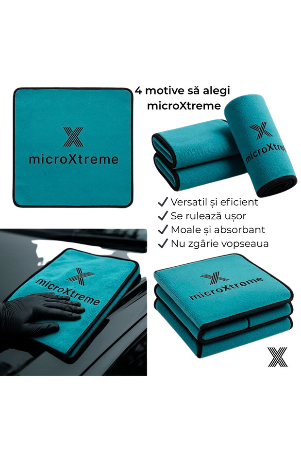Prosop/Lavetă Uscare Auto XL – Super Absorbant, Fără Urme, 90×70 cm, Microfibra Twisted Loop - 4