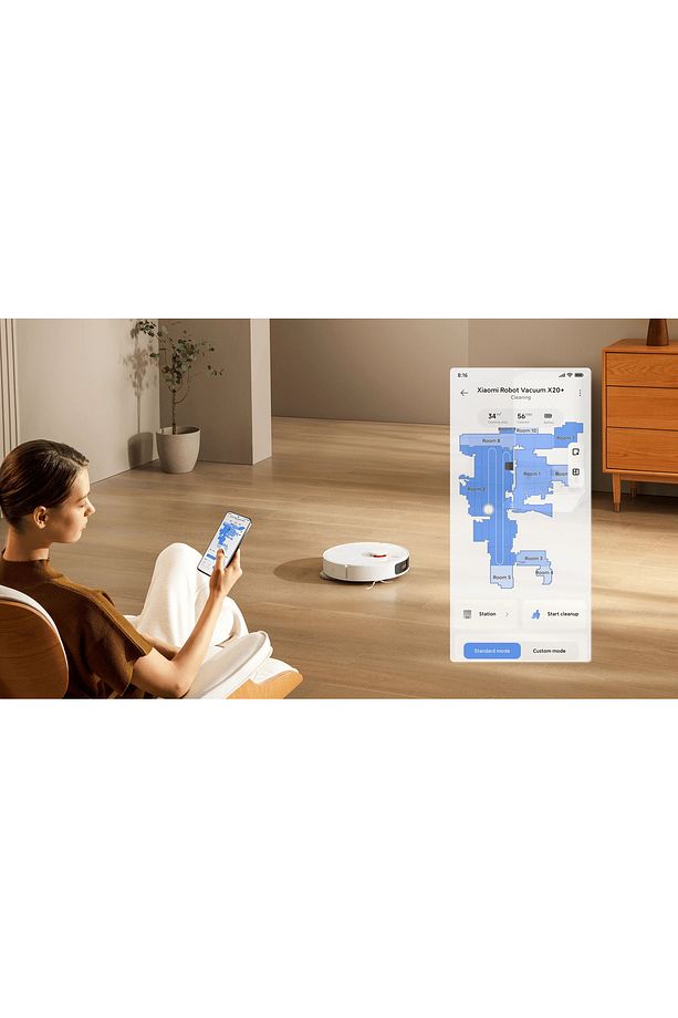 Robot Vacuum Plus Beyaz 6000 Pa Emiş Gücü - Kendini Temizleme - Döner Paspaslı - 3