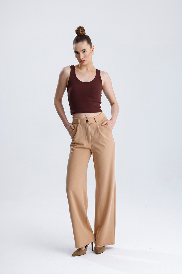 Oval Yaka Fitilli Büstiyer Crop - 5