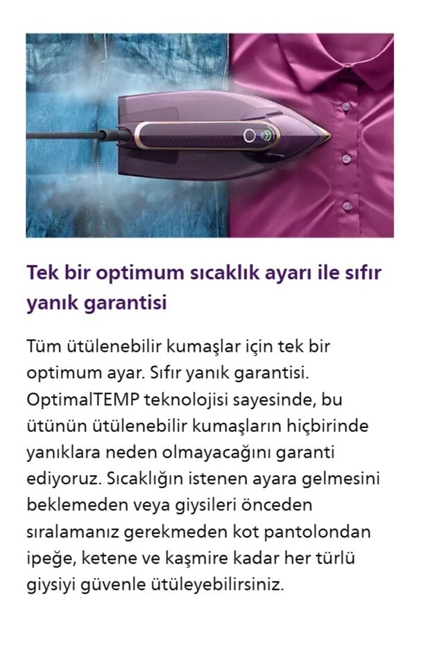 3000W Güç Akıllı Buhar özelliğine sahip 8000 Serisi Buharlı Ütü Dst8040 Mor - 7