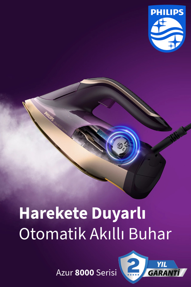 3000W Güç Akıllı Buhar özelliğine sahip 8000 Serisi Buharlı Ütü Dst8040 Mor - 1